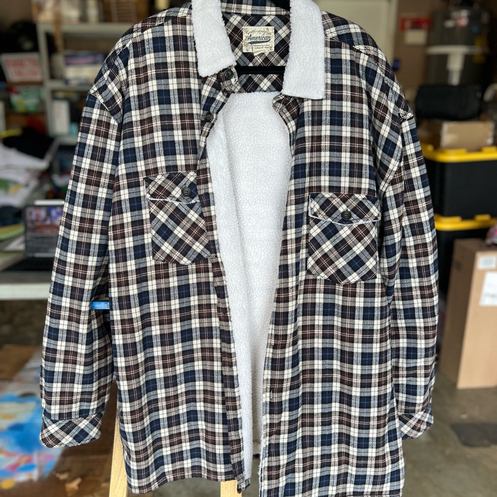 Plaid Sherpa-Lined Jacket